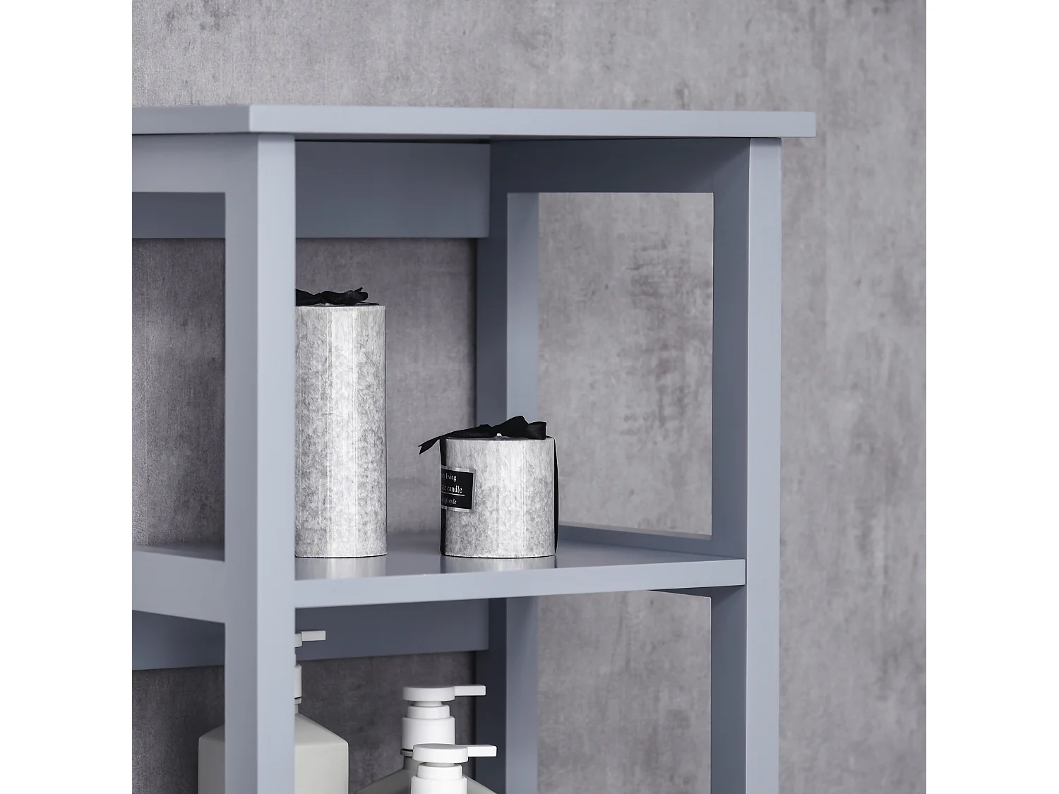 Armario de baño gris 40x30x160 cm kleankin