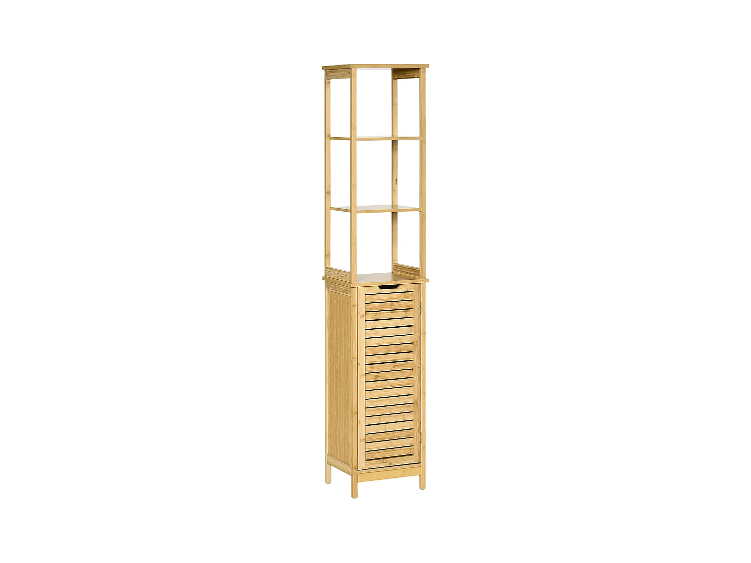 Estantería de baño madera natural 34x30x173 cm kleankin