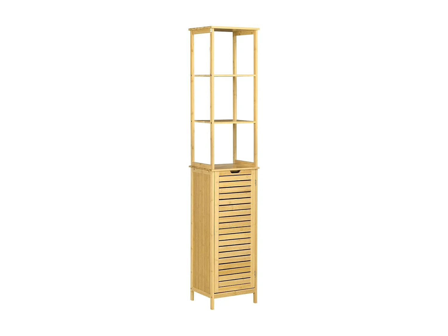 Estantería de baño madera natural 34x30x173 cm kleankin