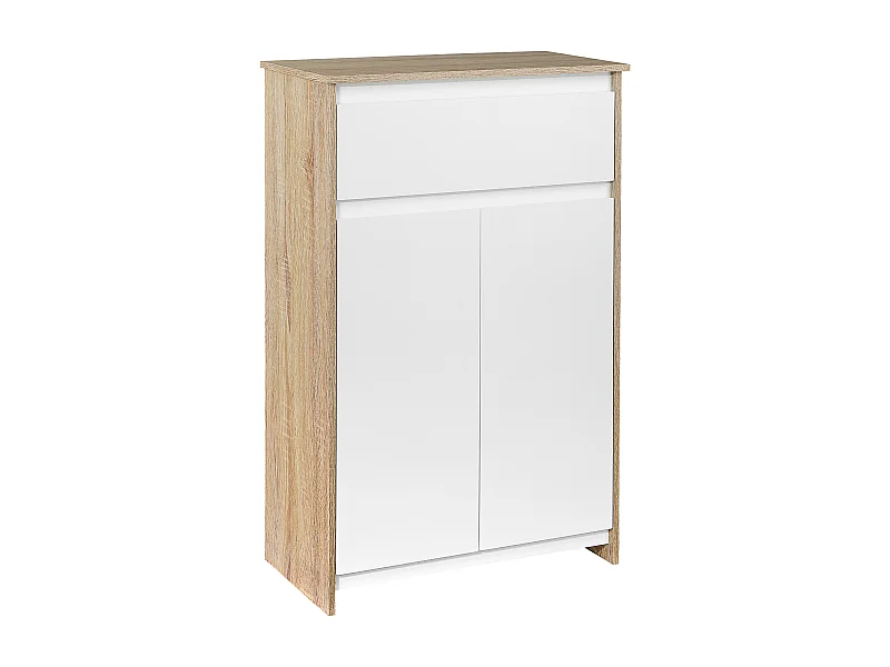 Armario de baño blanco y natural 60x30x90 cm kleankin