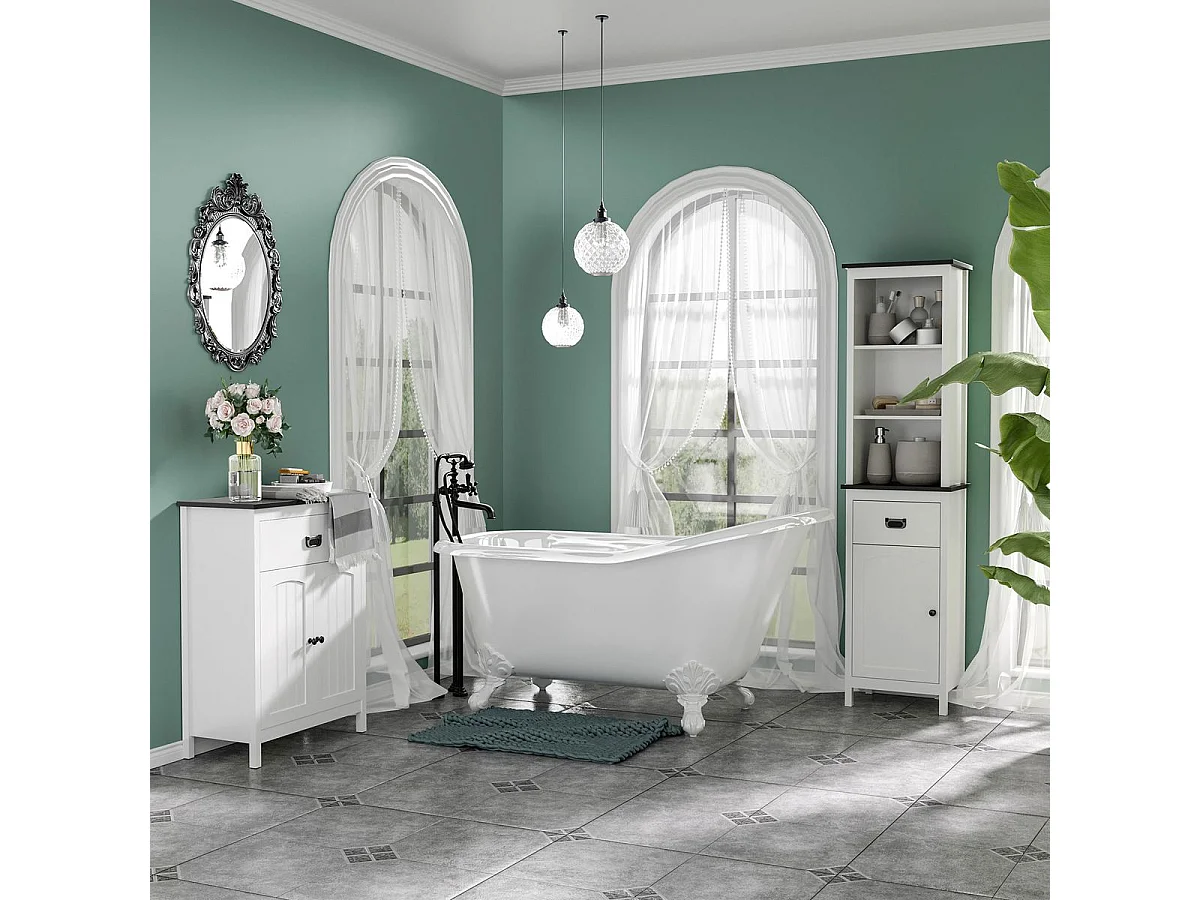 Armario de baño blanco 60x30x80 cm kleankin