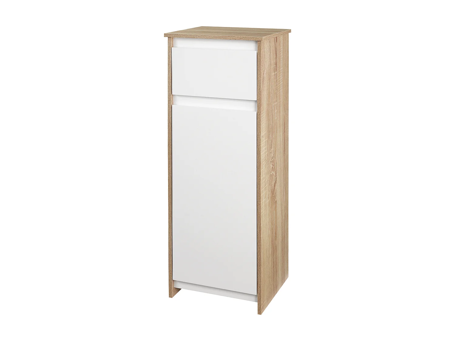Armario para baño madera natural, blanco 32.6x30x90 cm kleankin