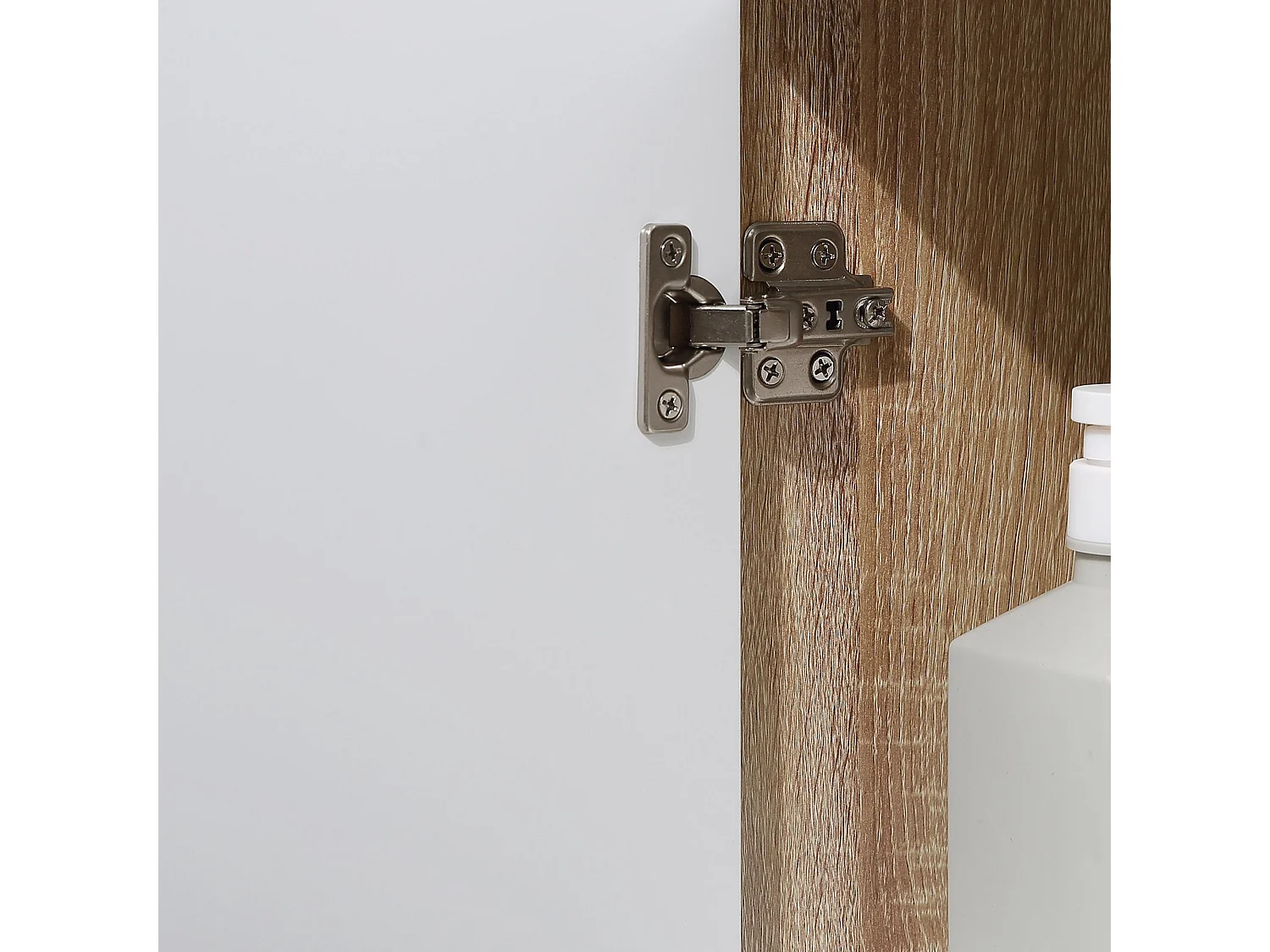 Armario para baño madera natural, blanco 32.6x30x90 cm kleankin