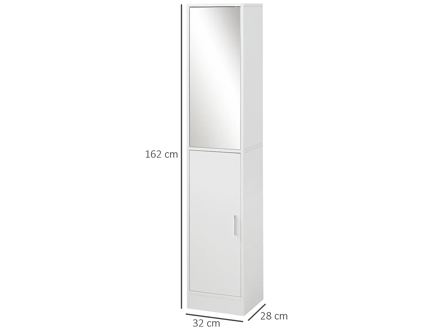 Armario para baño alto blanco 32x28x162 cm kleankin