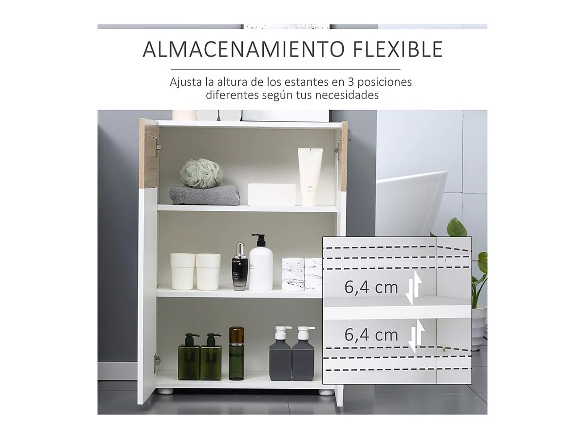 Armario de suelo baño blanco 60x30x85 cm kleankin
