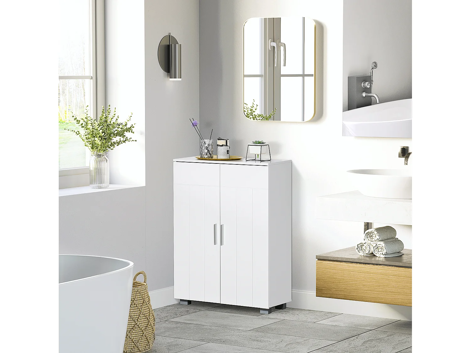 Armario de baño blanco 60x30x80 cm kleankin