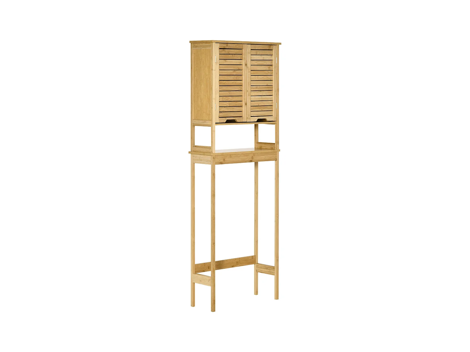 Mueble sobre inodoro madera natural 60x23x173 cm kleankin