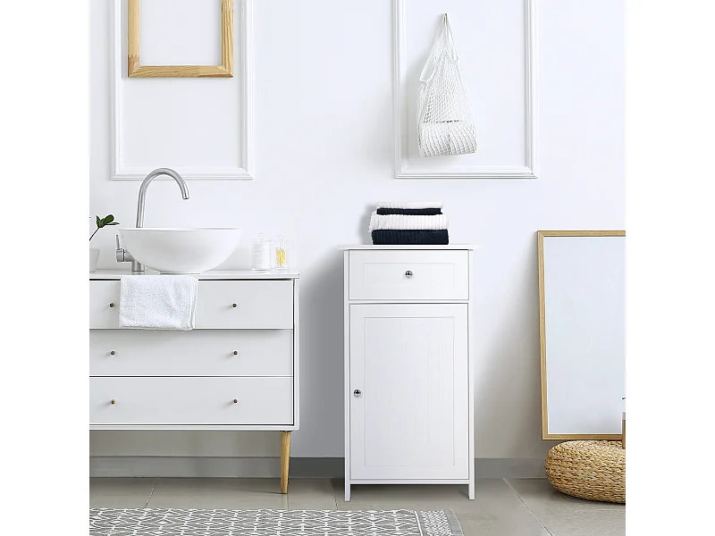 Armario de baño blanco 43x34x77 cm kleankin