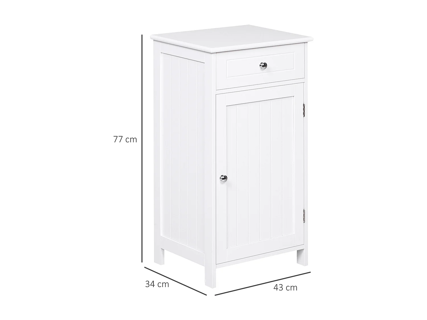 Armario de baño blanco 43x34x77 cm kleankin