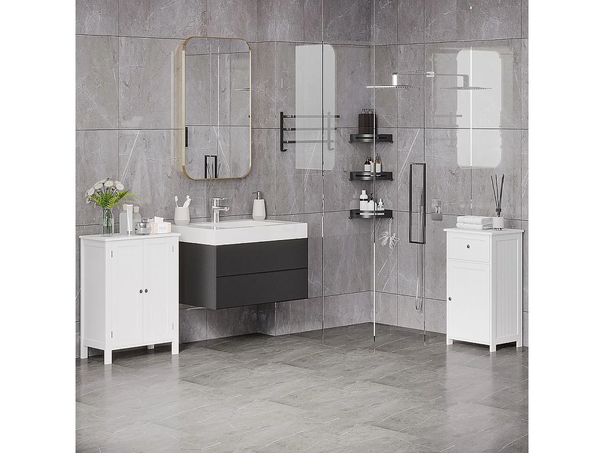 Armario de baño blanco 43x34x77 cm kleankin