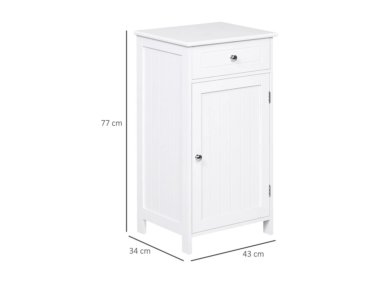 Armario de baño blanco 43x34x77 cm kleankin