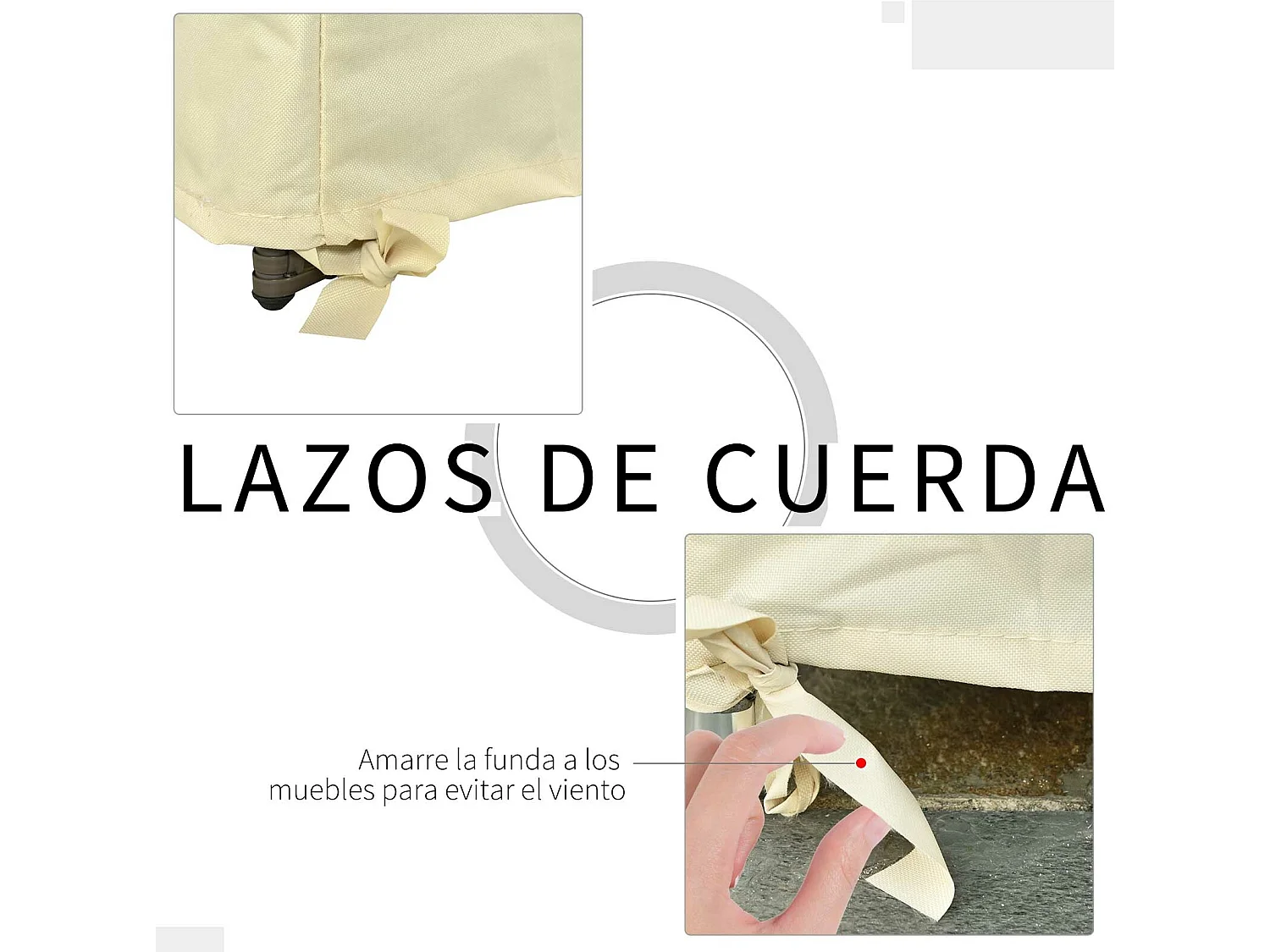 Funda protectora de banco crema 140x84x94 cm Outsunny