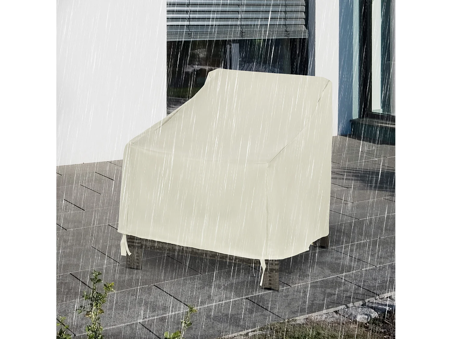 Funda protectora para sillas beige 68x87x77 cm Outsunny