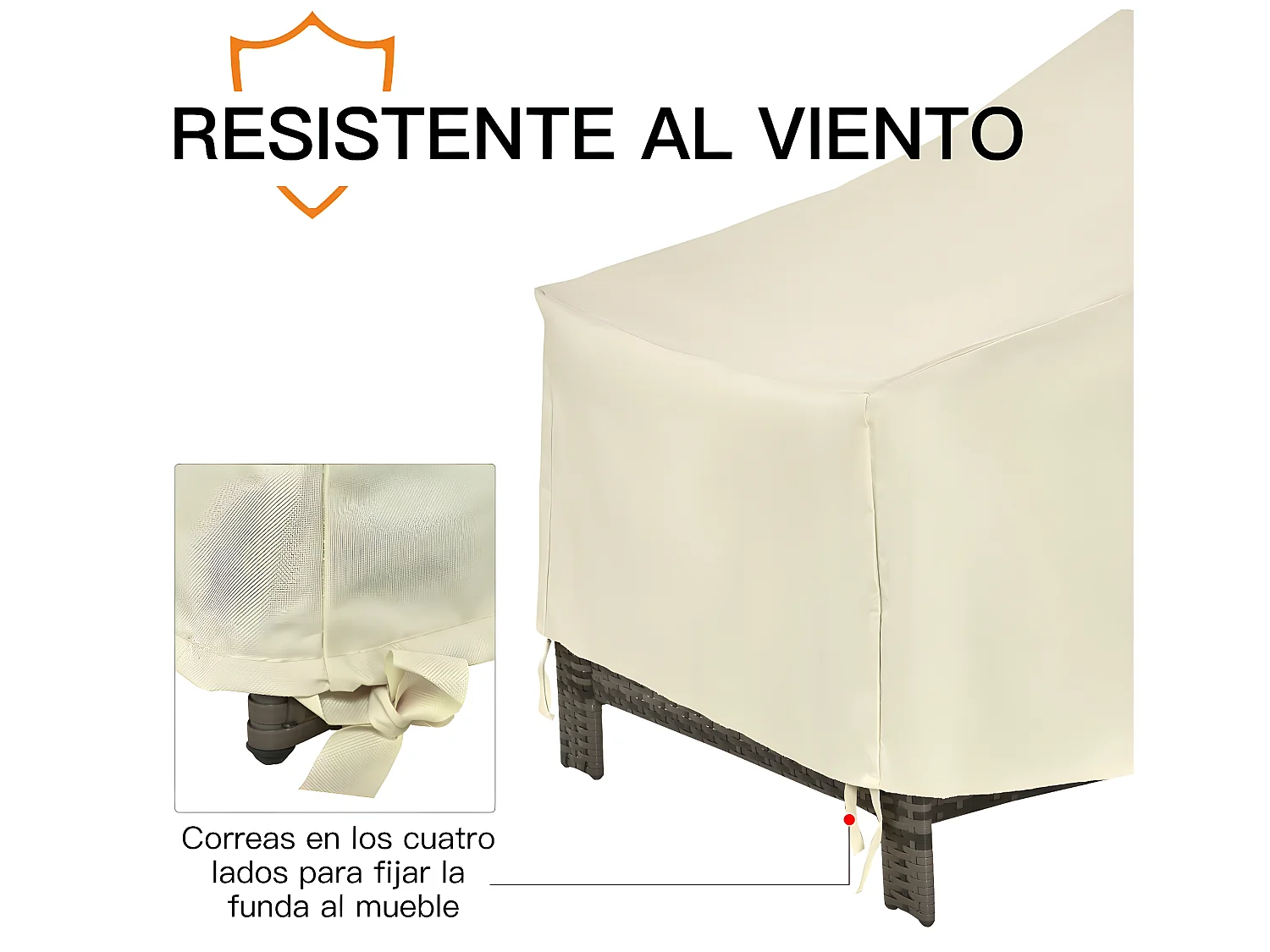 Funda protectora para sillas beige 68x87x77 cm Outsunny