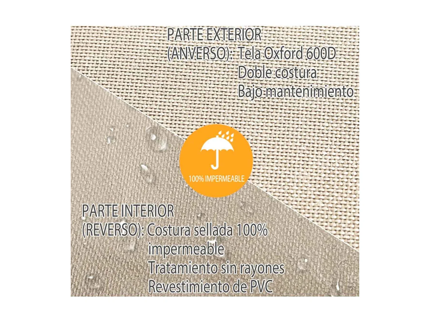 Funda protectora para banco beige y café 152x87x79 cm Outsunny