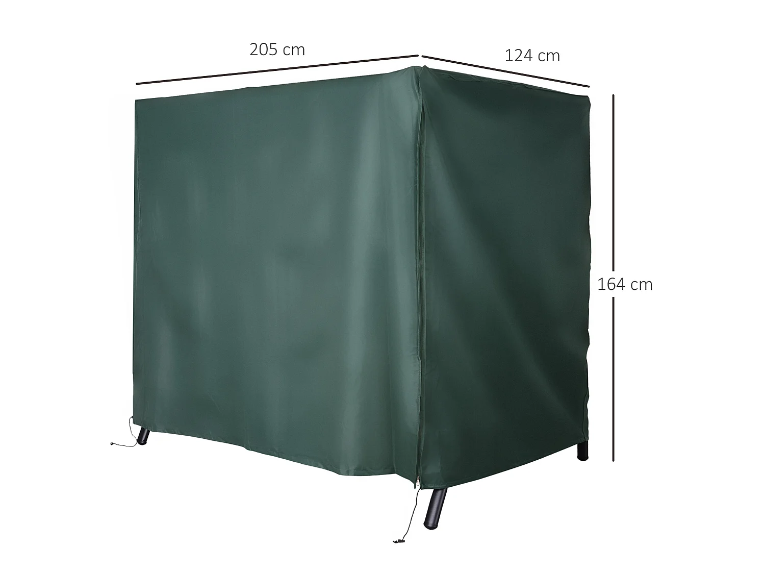 Cubierta para columpio verde oscuro 205x124x164cm Outsunny