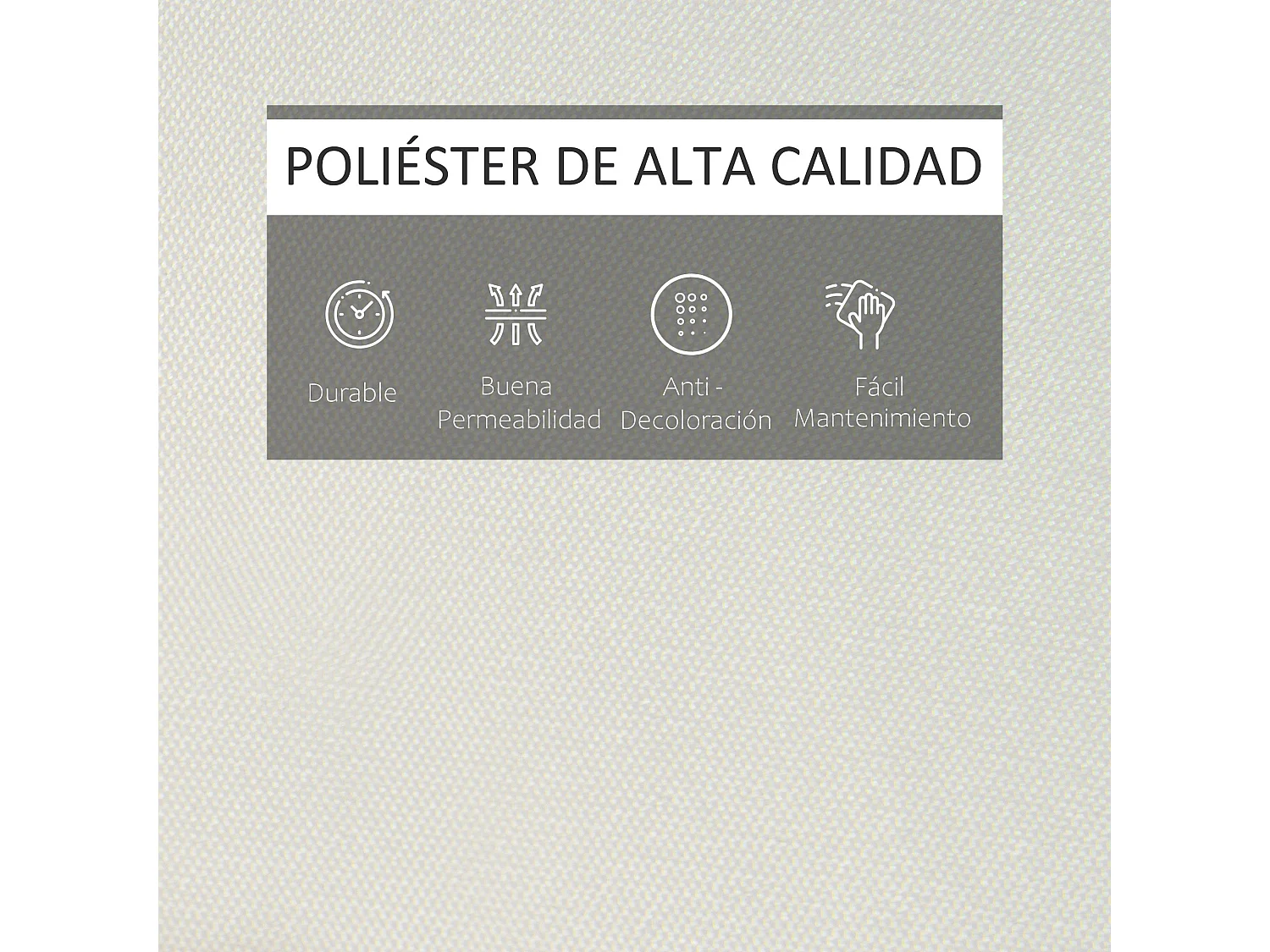 Cojín para tumbona de exterior crema 198x53x5 cm Outsunny