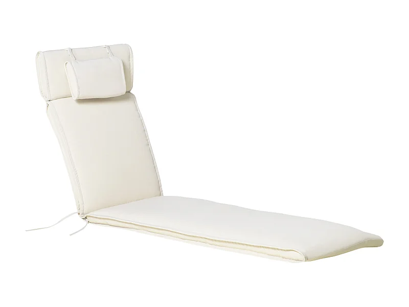 Cojín para tumbona de exterior crema 198x53x5 cm Outsunny