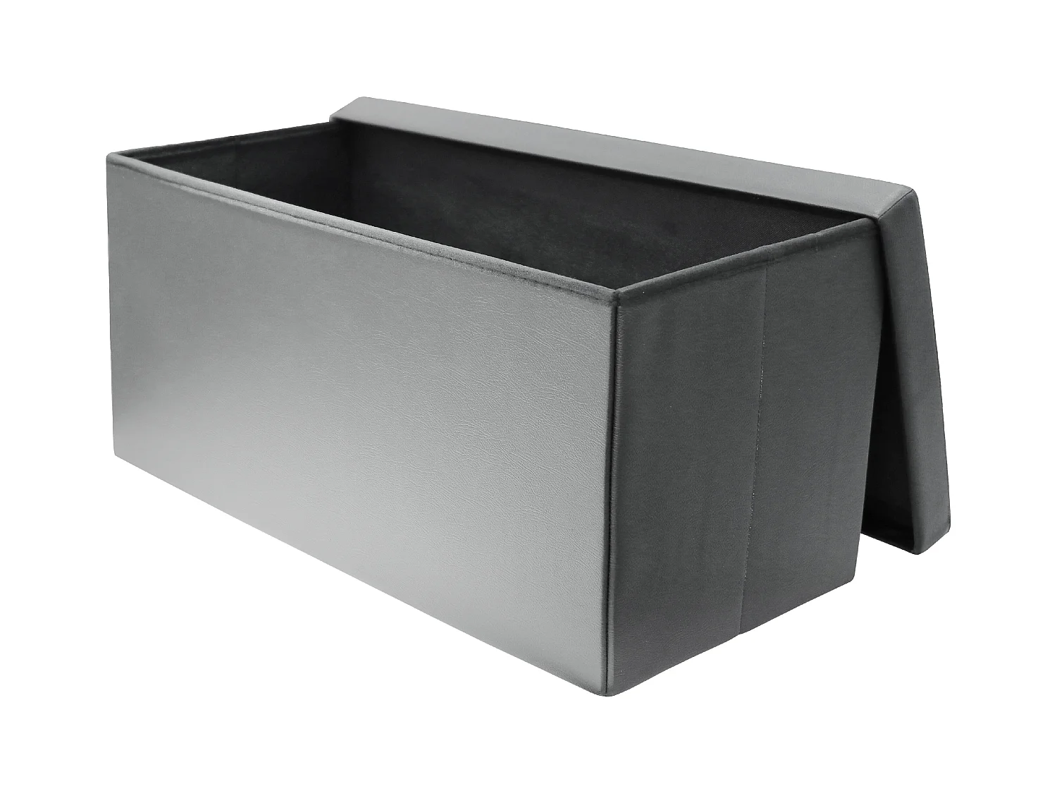 Coffre Banc Pliable Pu Gris Gris