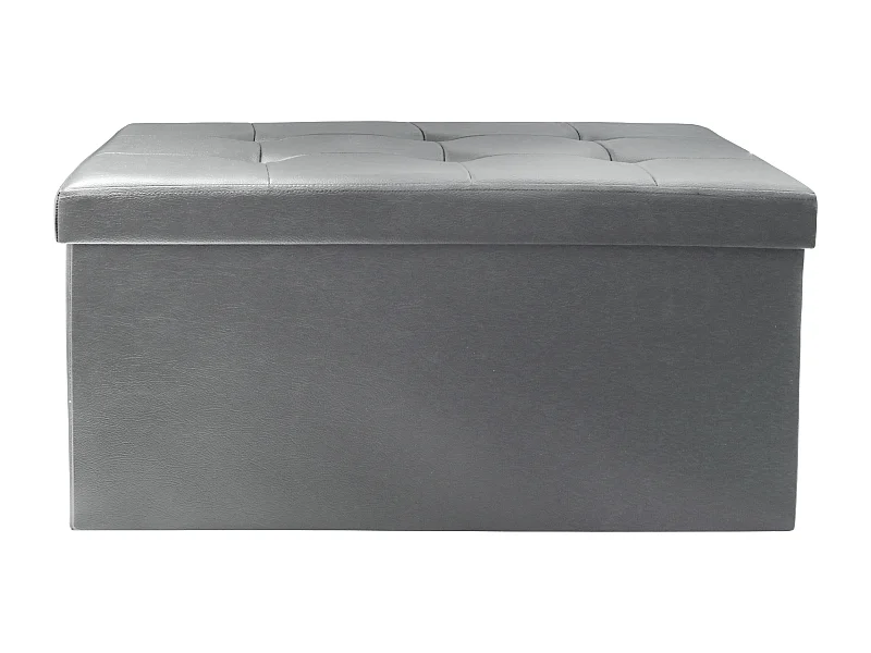 Coffre Banc Pliable Pu Gris Gris