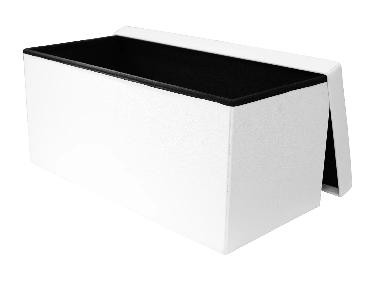 Coffre Banc Pliable Pu Blanc Blanc