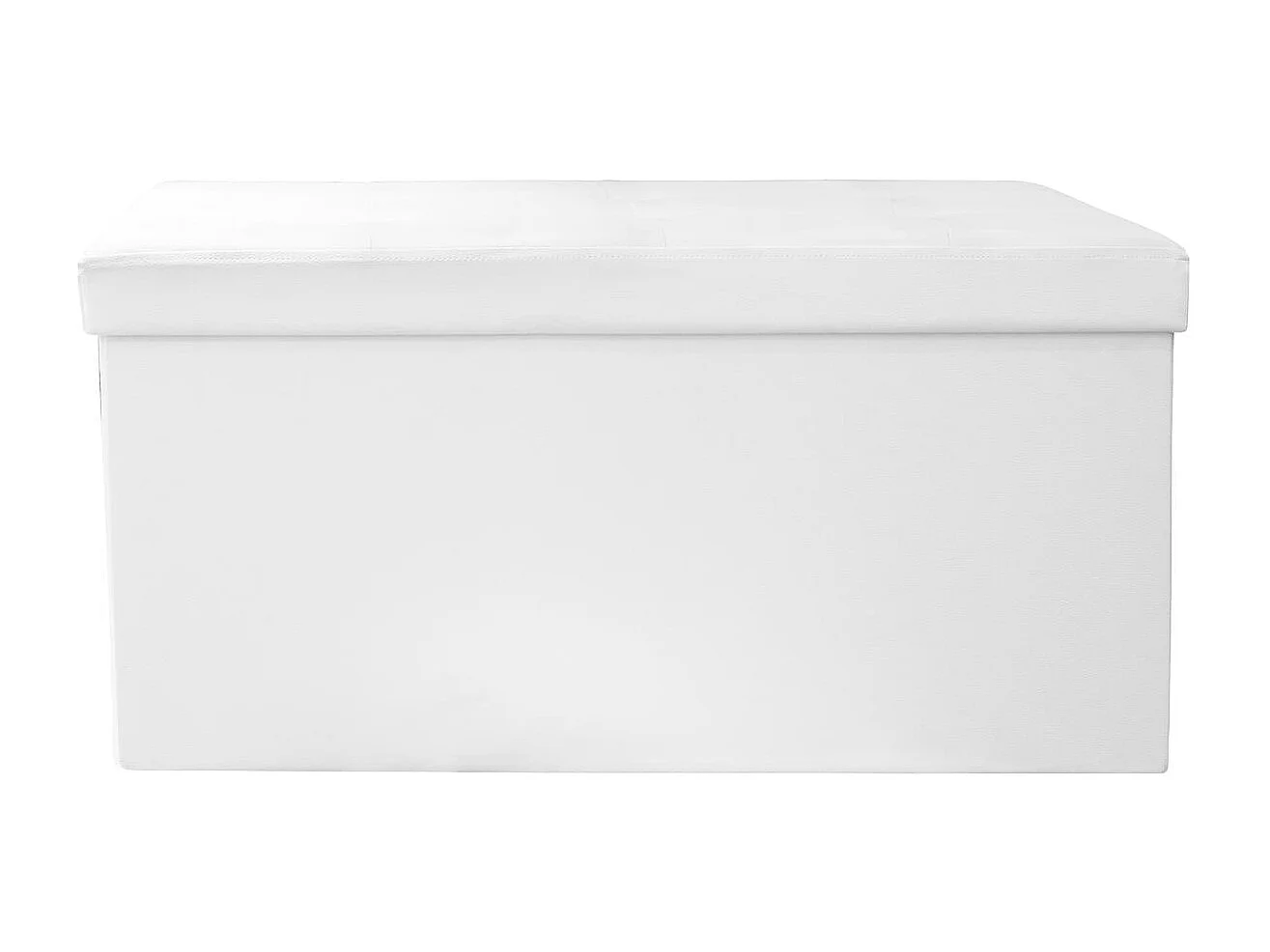 Coffre Banc Pliable Pu Blanc Blanc