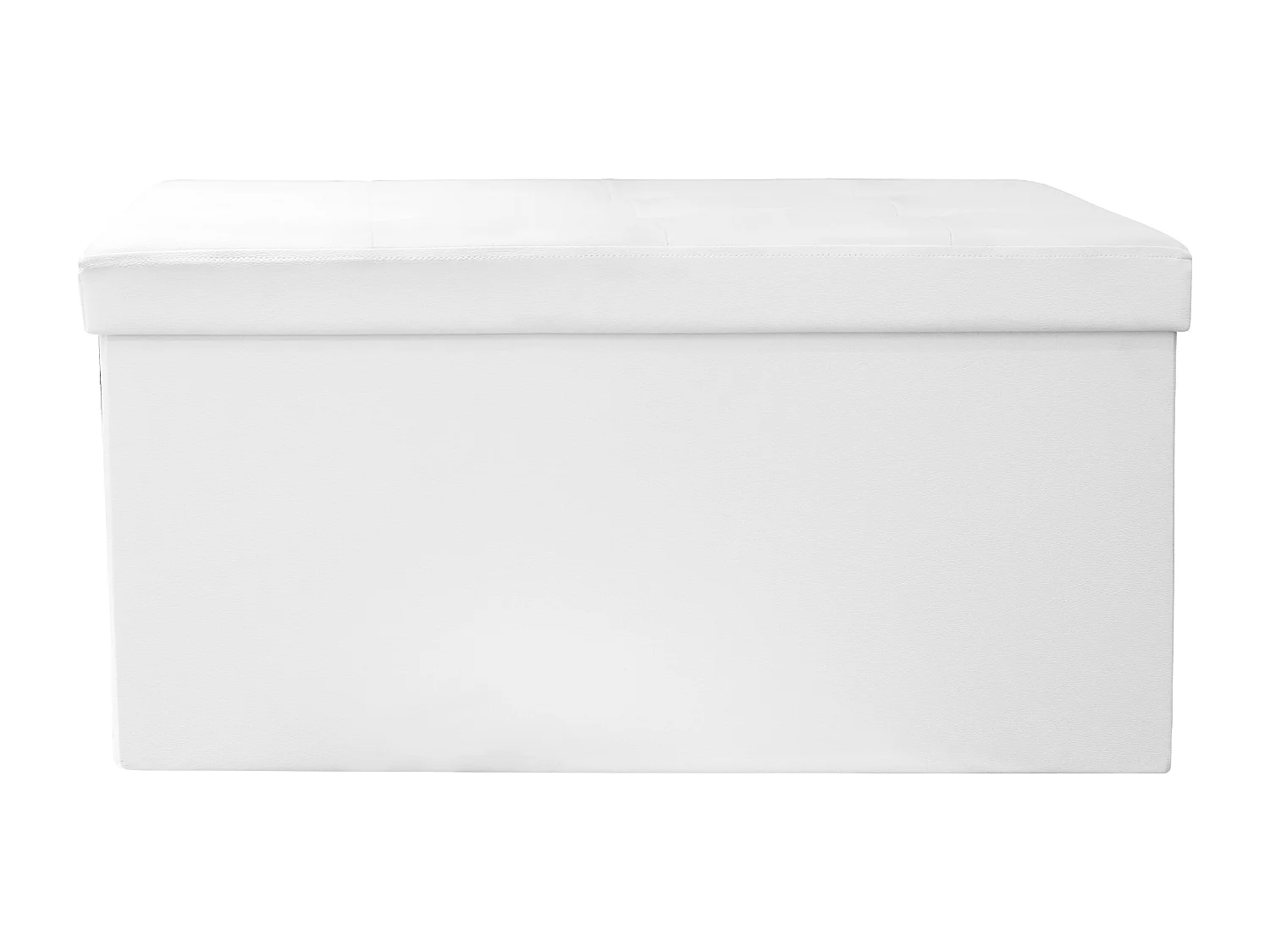 Coffre Banc Pliable Pu Blanc Blanc