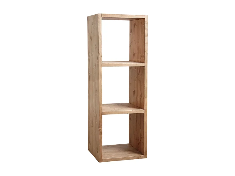 Etagère 3 cases en épicéa ciré miel 3 cases