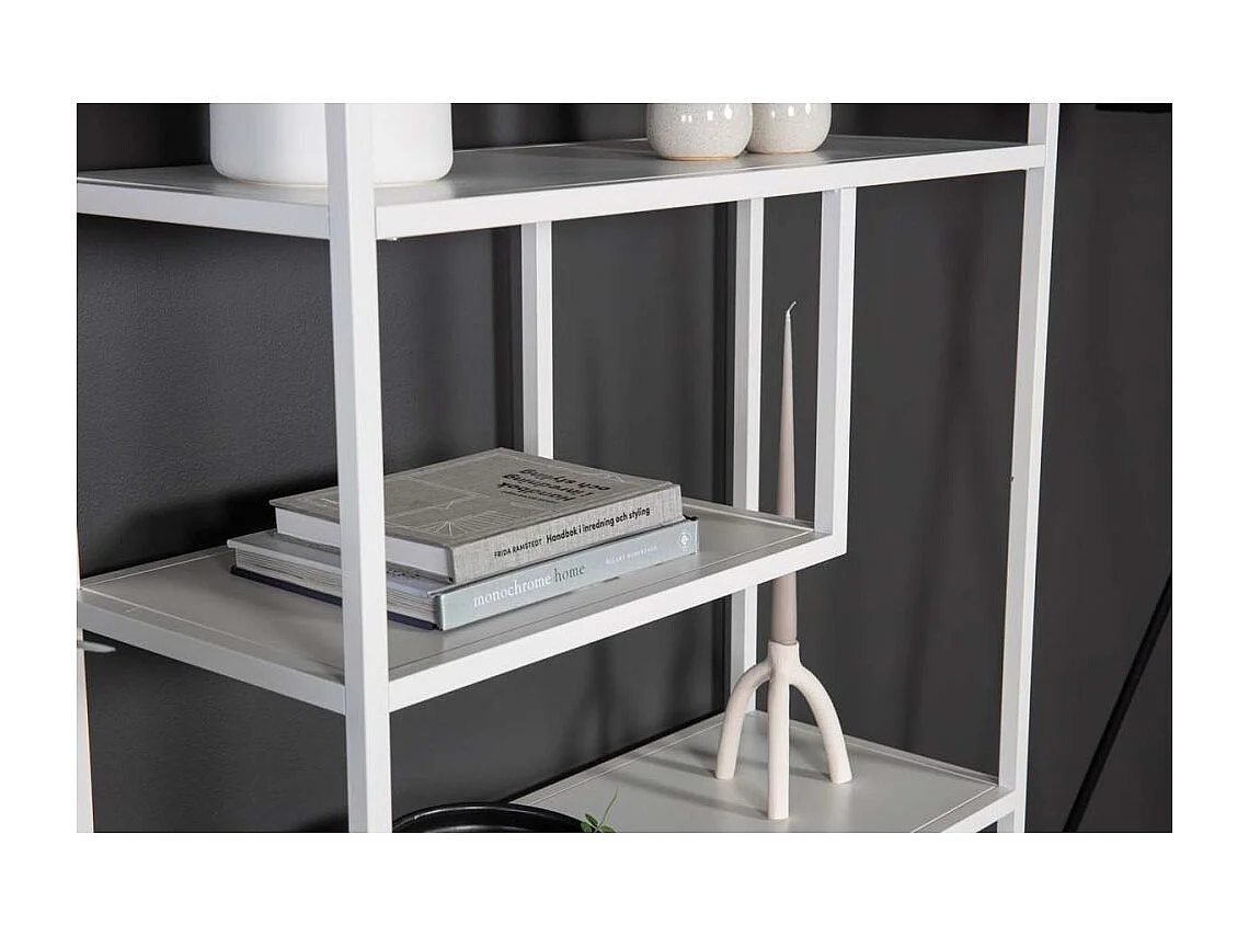 Étagère Bibliothèque 6 Niveaux "Staal" 188cm Blanc