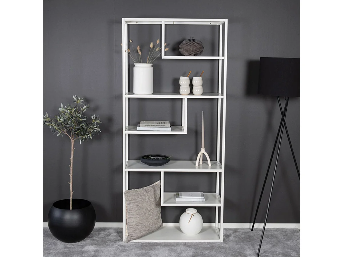 Staal wandkast 6 planken, wit.