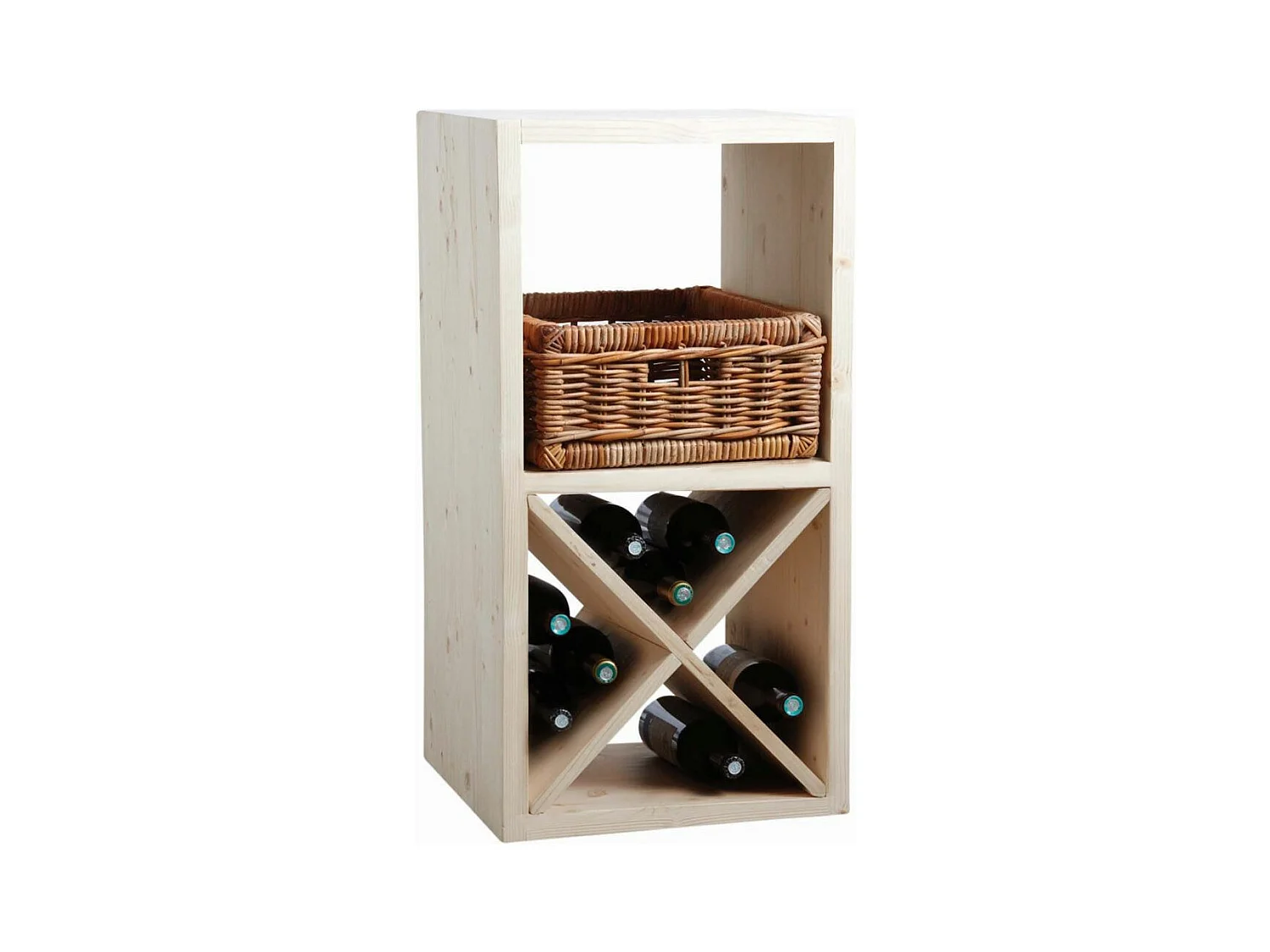 Etagère modulable 2 cases en épicéa 2 cases