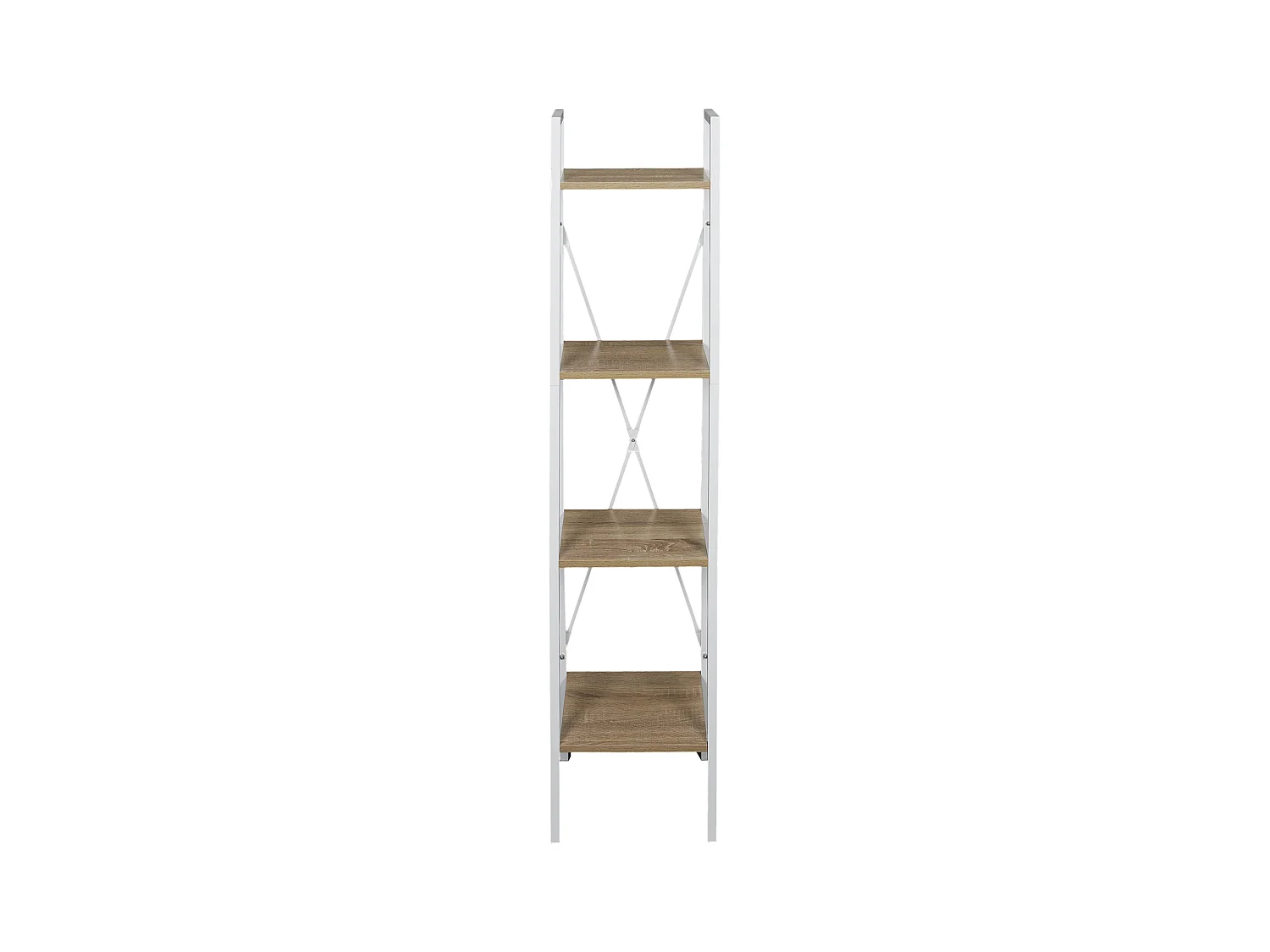 Etagere Bois Et Metal Blanc 148x34x32 Marron, Blanc