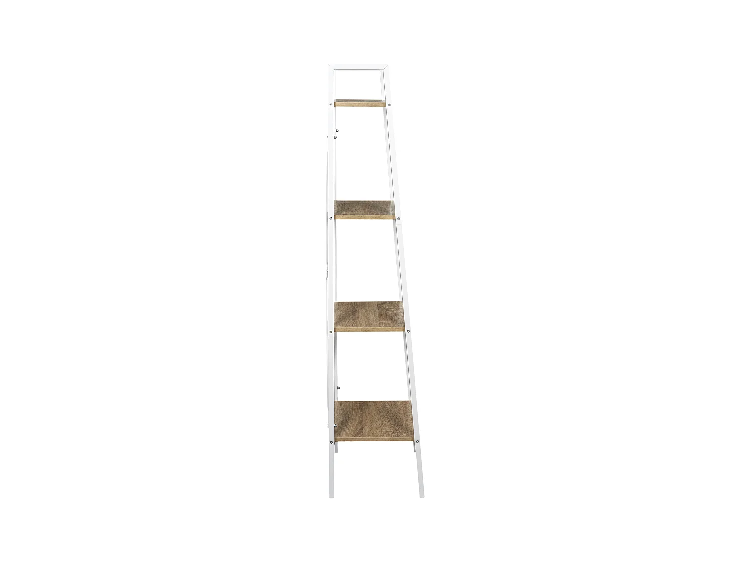 Etagere Bois Et Metal Blanc 148x34x32 Marron, Blanc