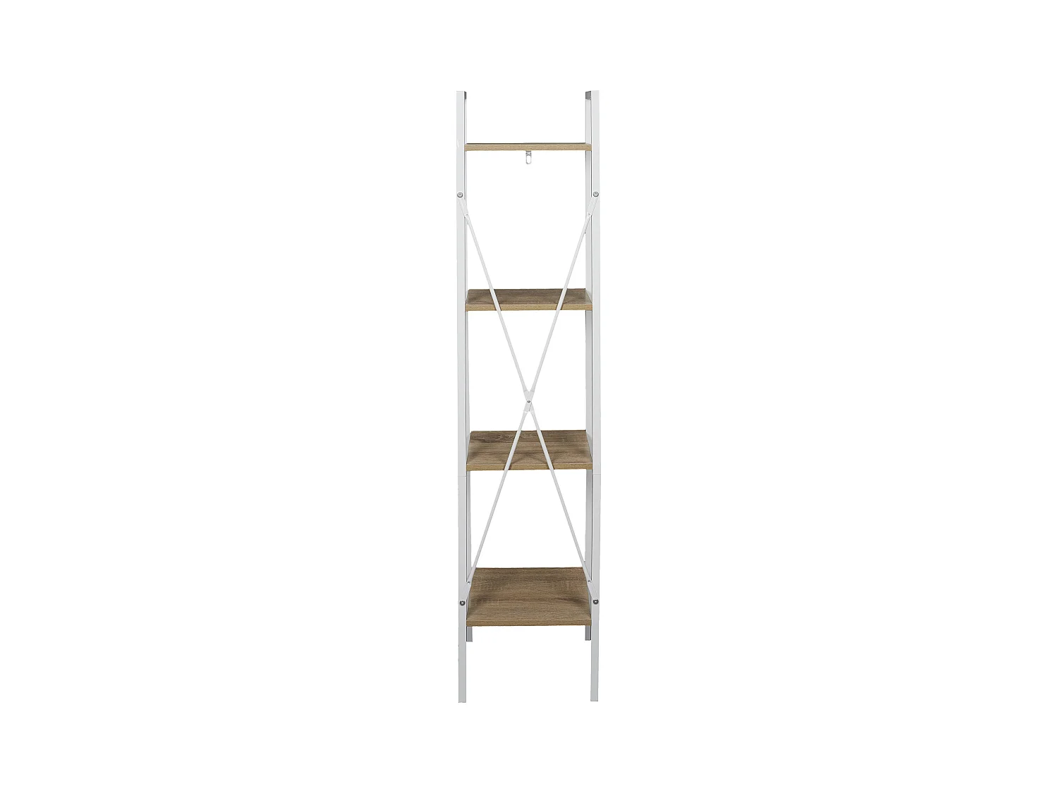 Etagere Bois Et Metal Blanc 148x34x32 Marron, Blanc