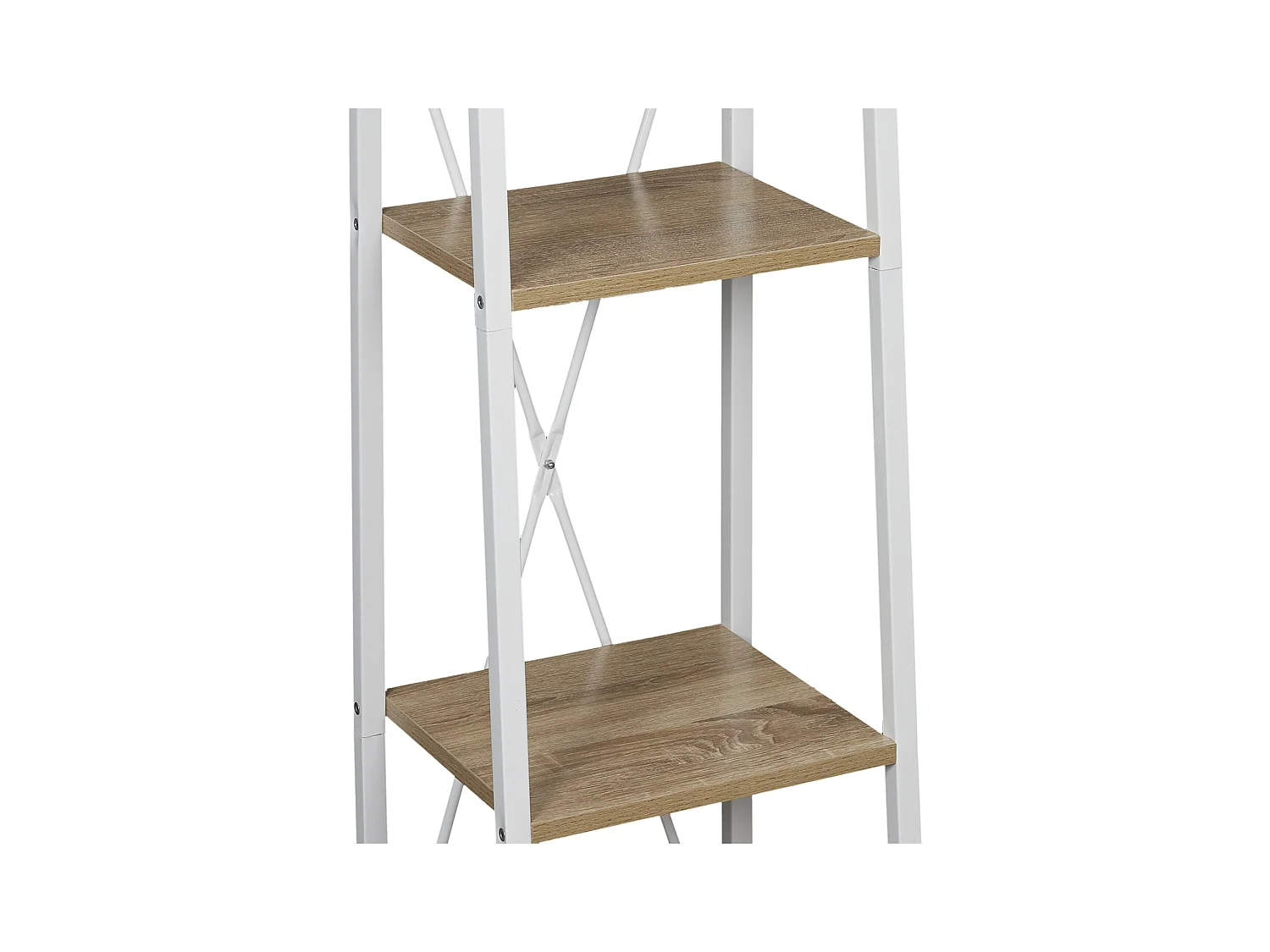 Etagere Bois Et Metal Blanc 148x34x32 Marron, Blanc