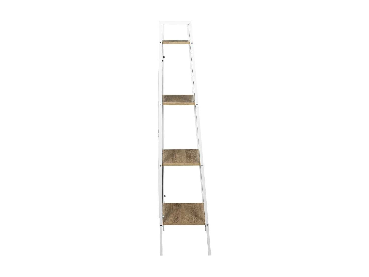 Etagere Bois Et Metal Blanc 148x34x32 Marron, Blanc