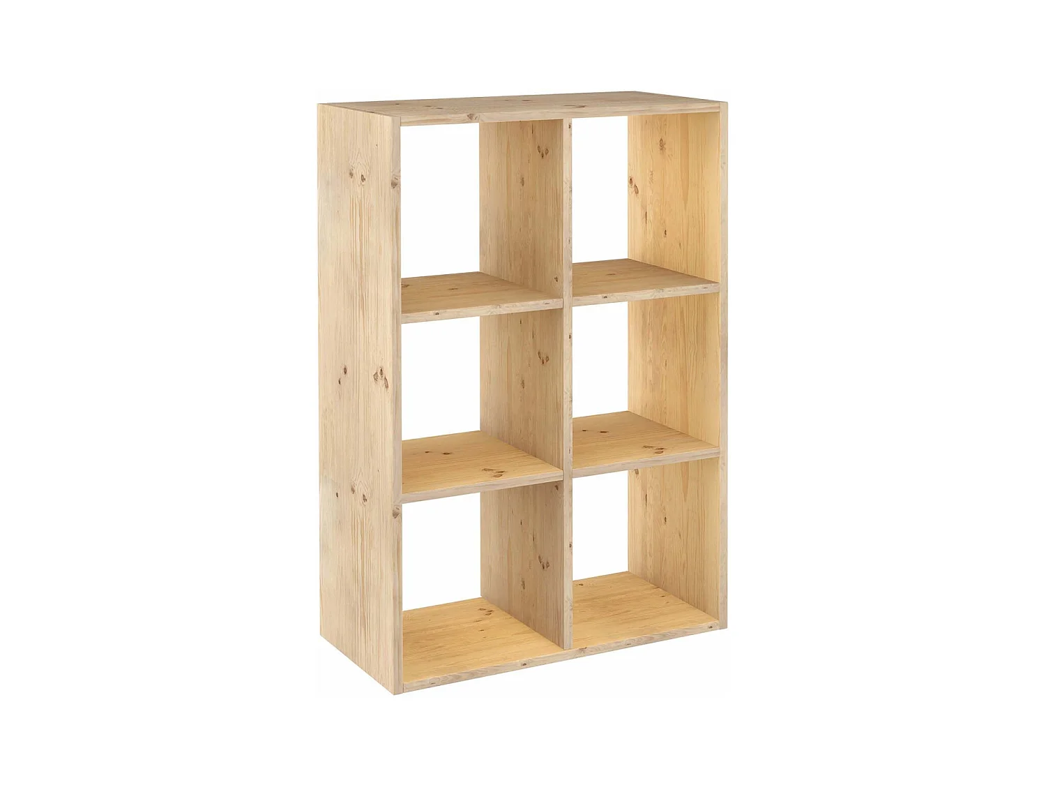 Étagère cubes en bois brut Dinamic 6 cases