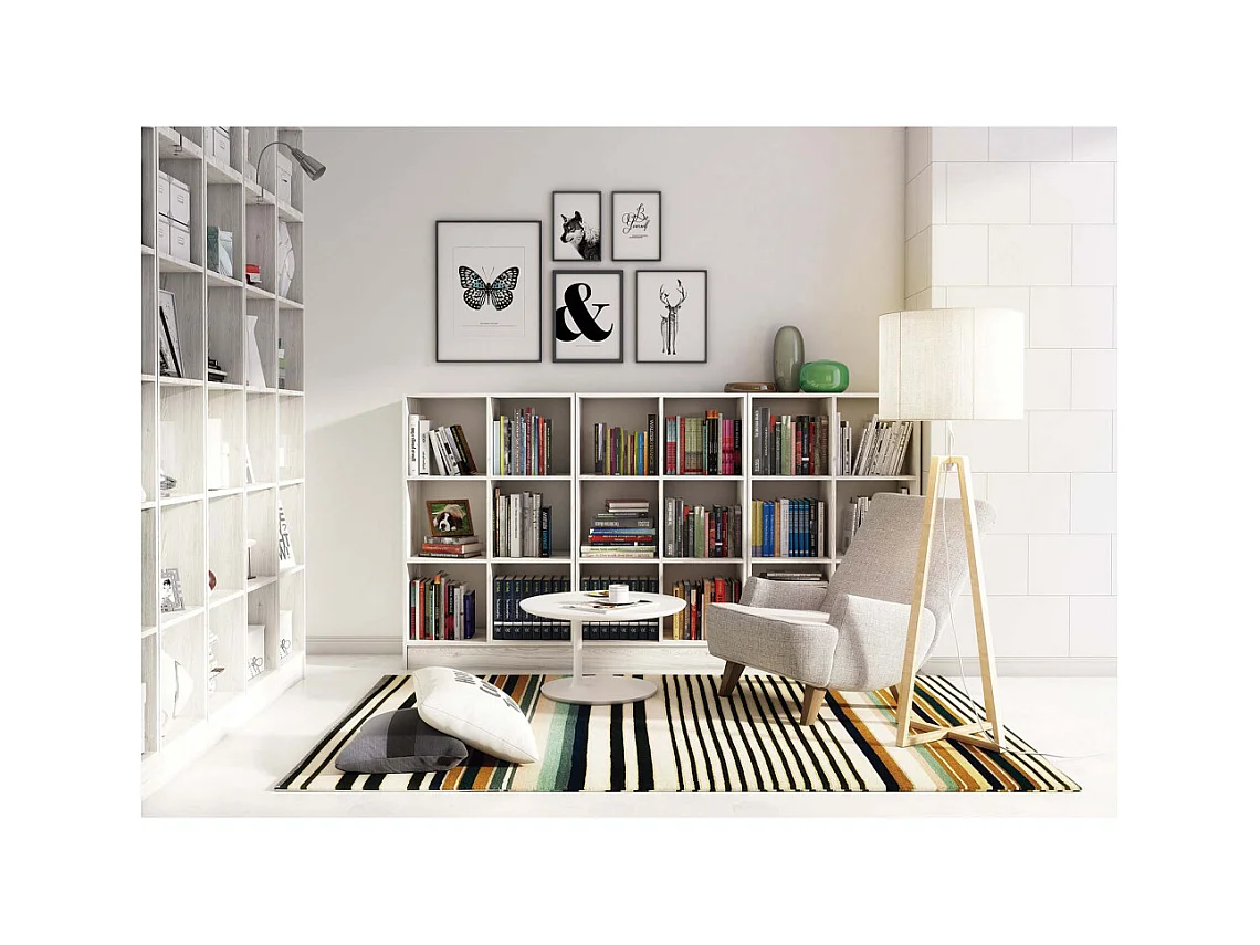 Étagère cubes en bois brut Dinamic 6 cases