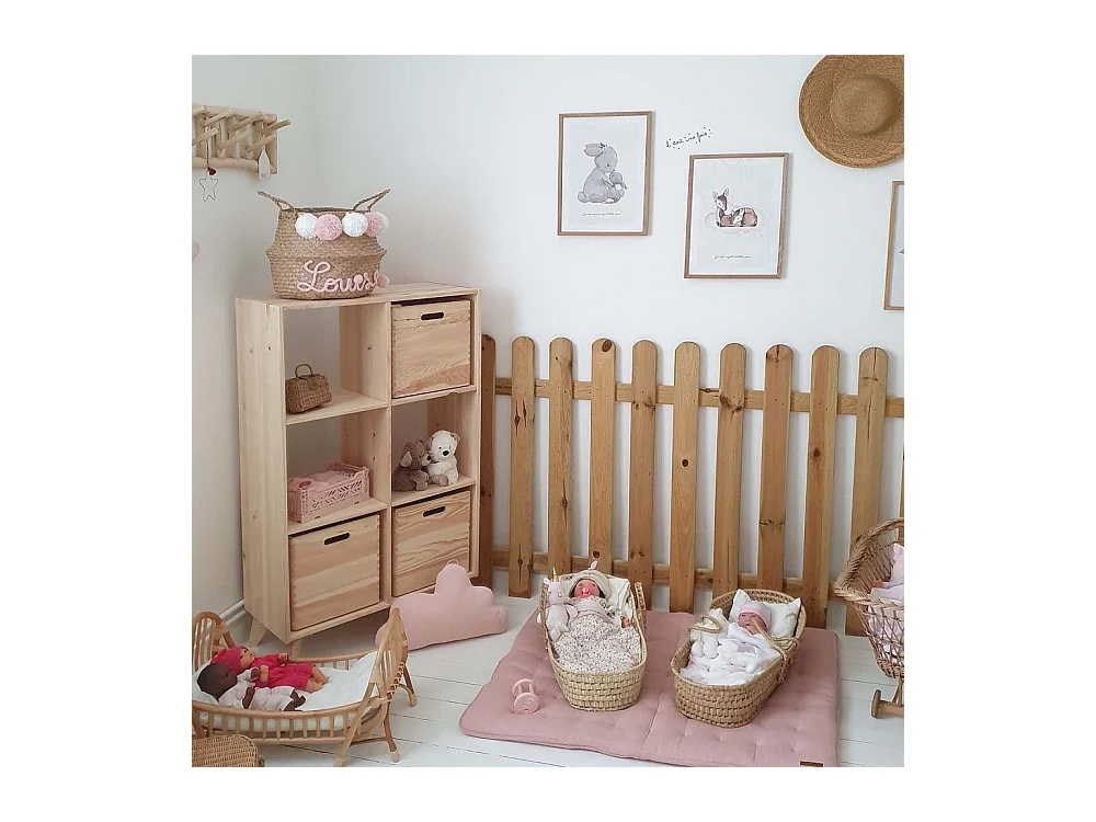 Étagère cubes en bois brut Dinamic 6 cases