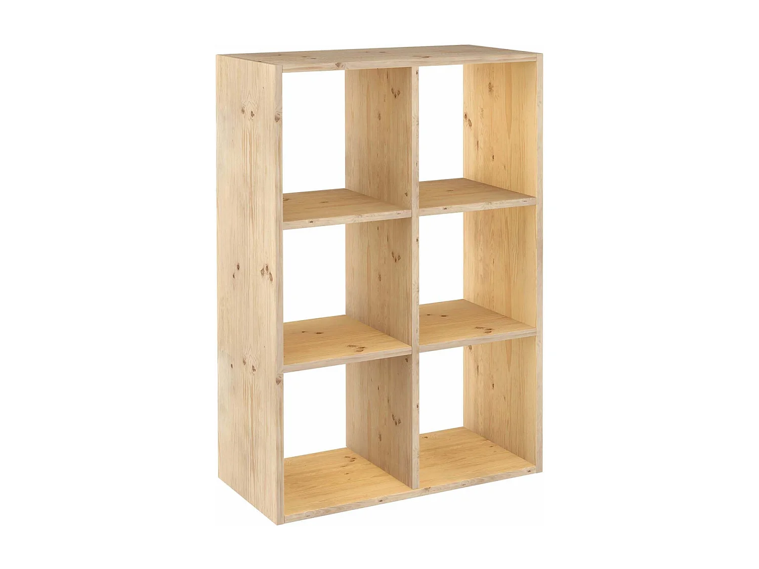 Étagère cubes en bois brut Dinamic 6 cases