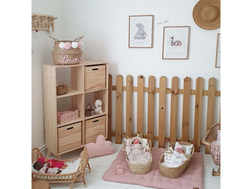 Étagère cubes en bois brut Dinamic 6 cases