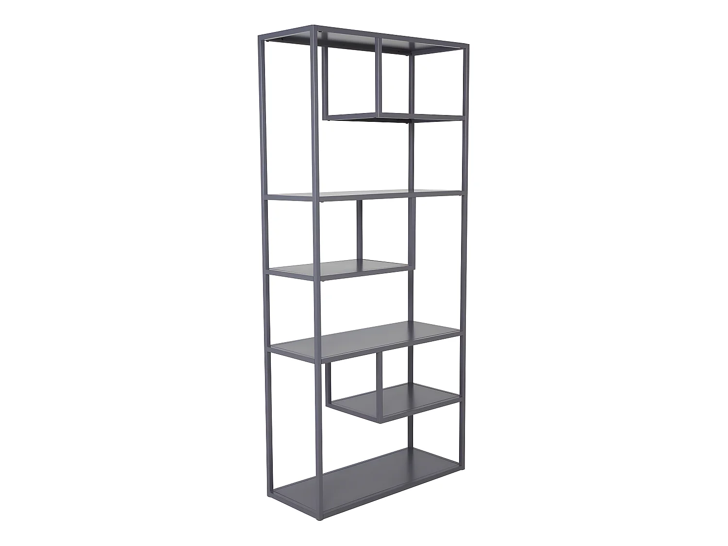Étagère Bibliothèque 6 Niveaux "Staal" 188cm Gris Clair