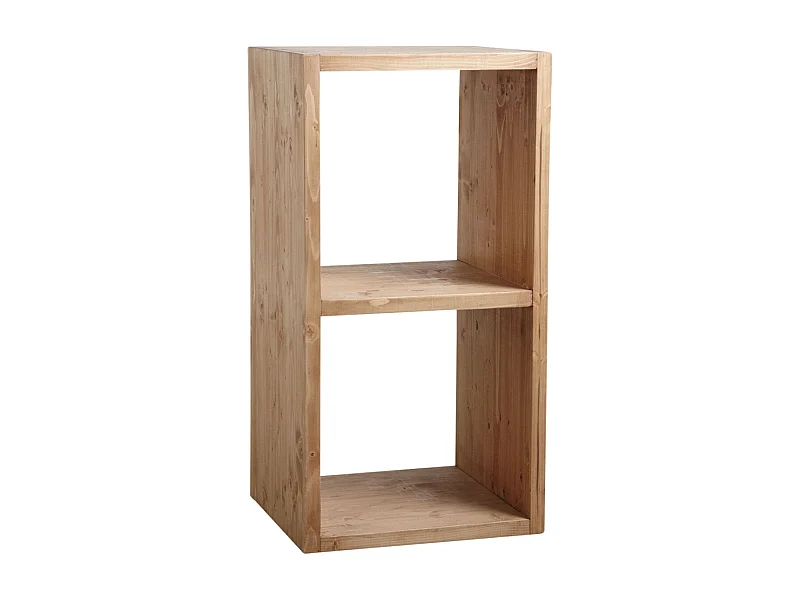 Etagère 2 cases en épicéa ciré miel 2 cases
