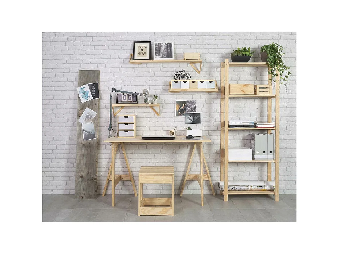 Etagère en kit profondeur 30 cm Natura 5 tablettes