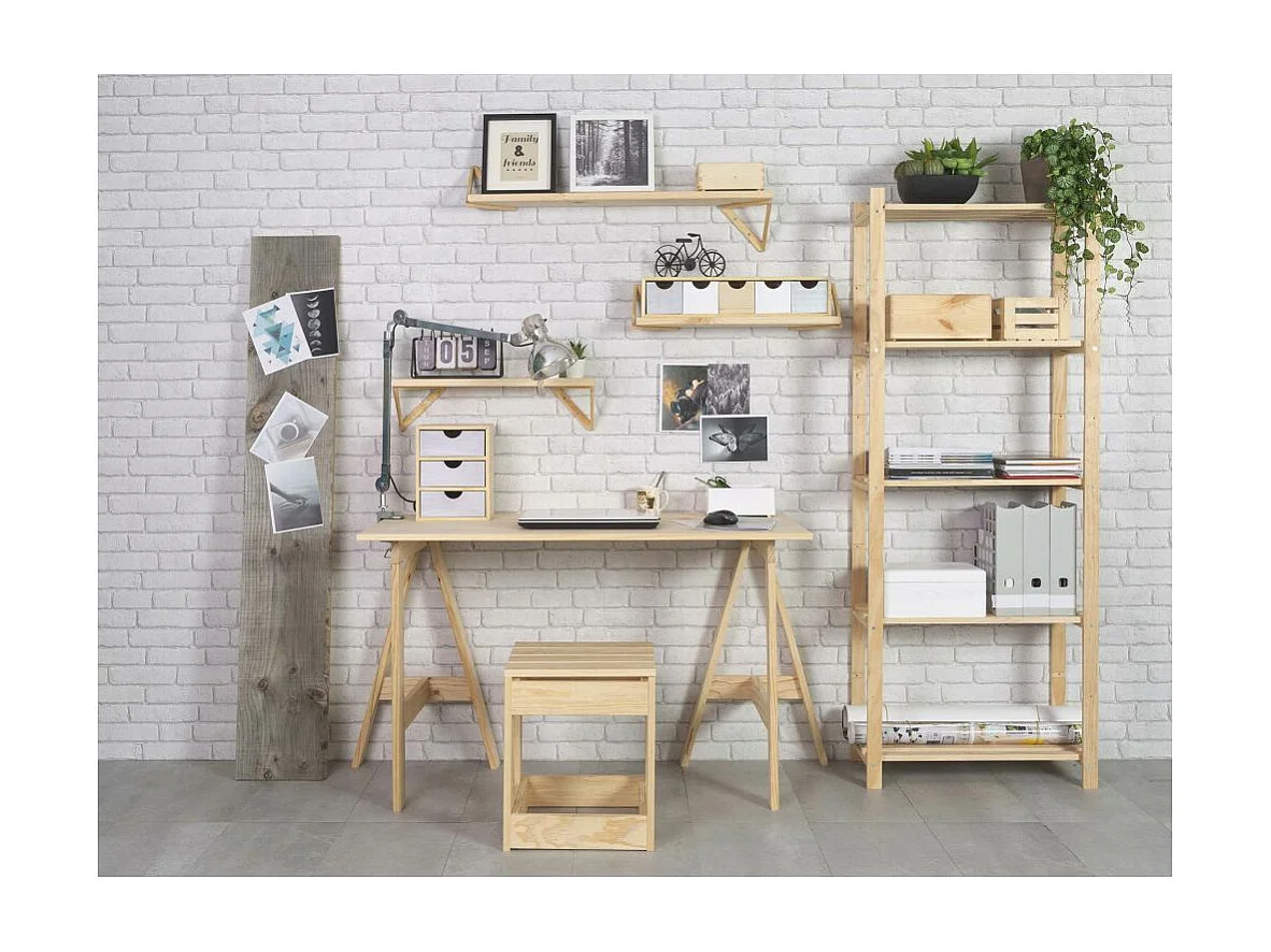 Etagère en kit profondeur 30 cm Natura 5 tablettes