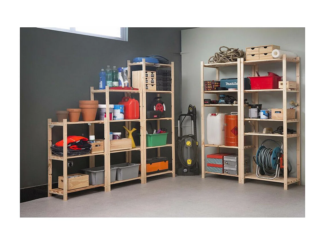 Etagère en kit profondeur 30 cm Natura 5 tablettes