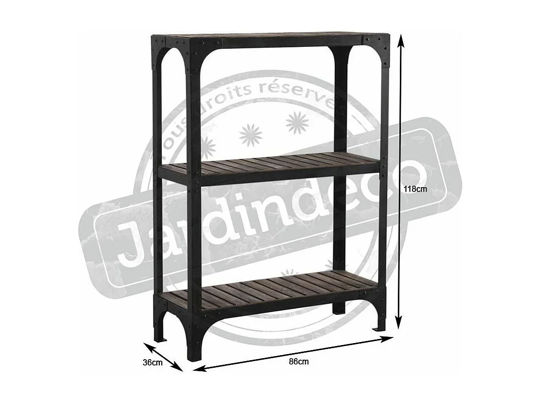 Étagère industrielle bois et métal Loft