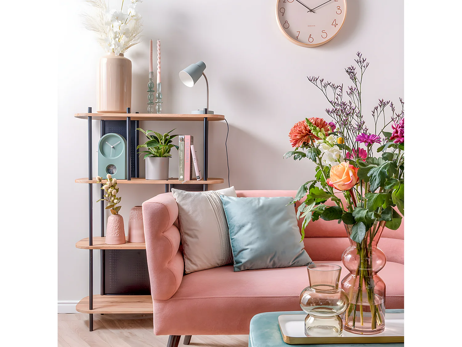 Etagère en métal imitation bois  Cabinet 80 x 30 x 118 cm