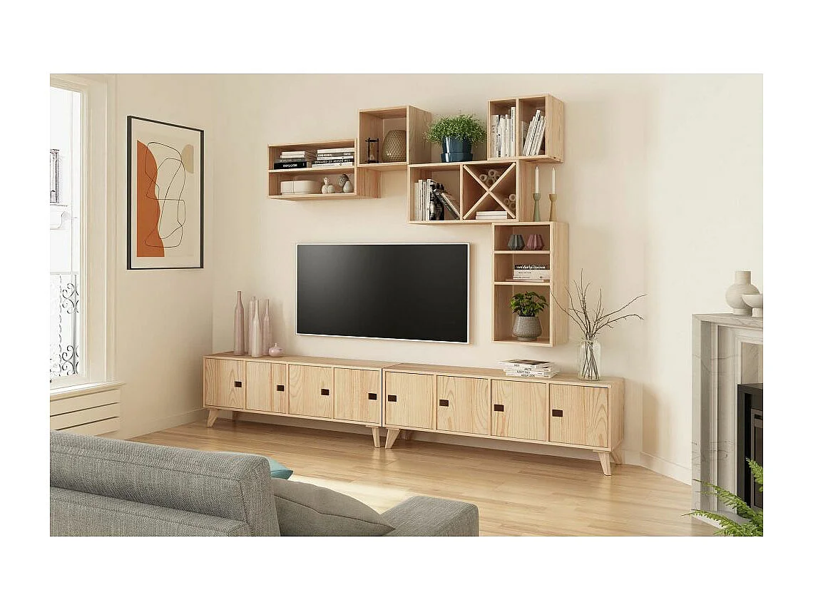 Étagère modulaire en pin massif Dinamic 5 tablettes