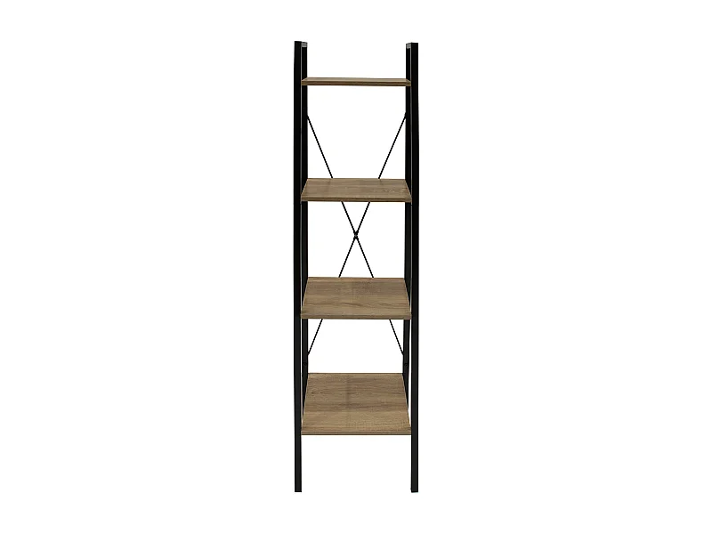 Etagere Bois Et Metal 148x34x32 Beige, Noir